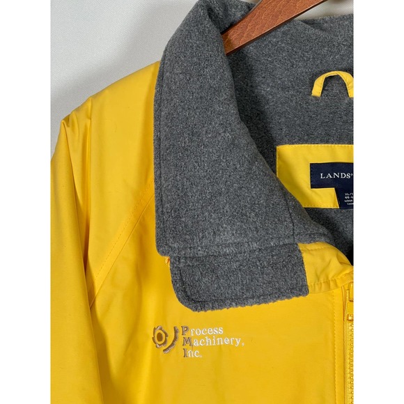 Lands' End Jackets & Coats Mens Lands End Yellow Fleece Lined Zip